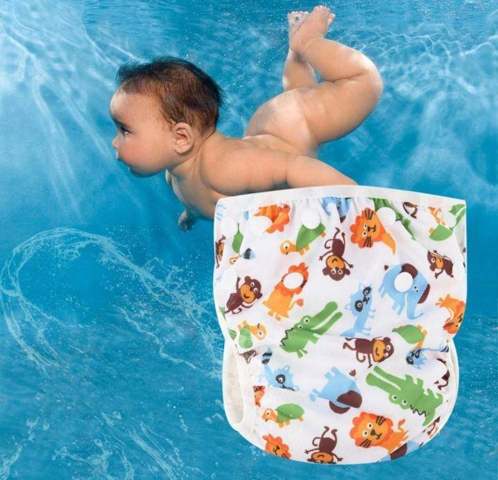Памперсы для купания в бассейне: трусики подгузники для плавания (многоразовые)