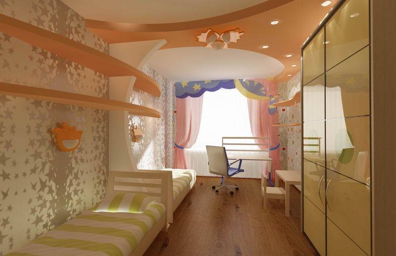 Детская комната 10 кв м для девочки и мальчика (35 фото)