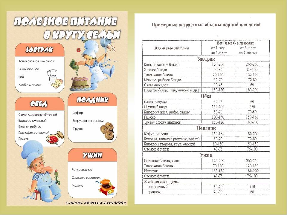 Порция каши для ребенка 2 лет