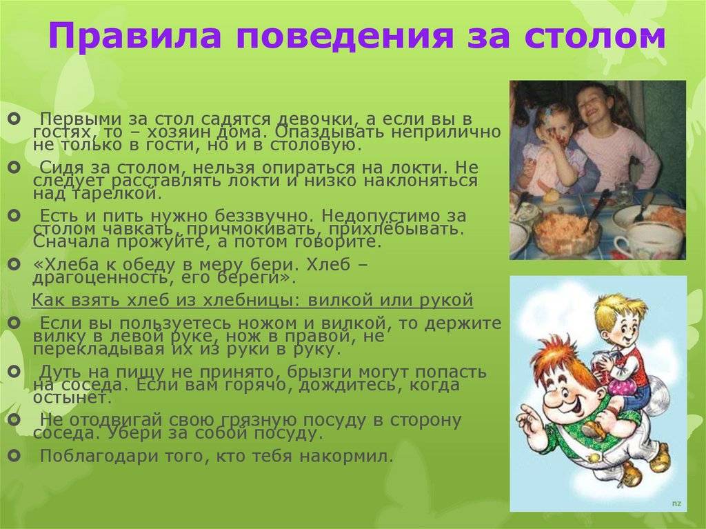 Правила этикета для детей: в гостях, за столом, в семье, в школе, в театре, поведения на улице, в общественных местах. с какого возраста следует начинать обучение речевому этикету, телефонному, правилам хорошего тона, общения, вежливости?