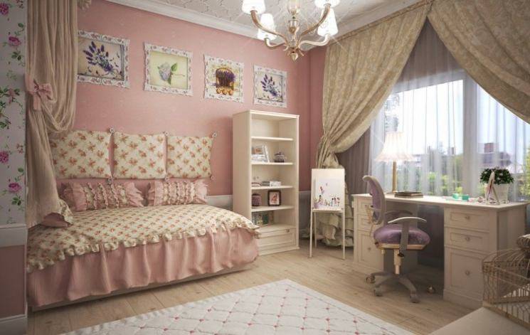 Детские спальни для девочек (73 фото): дизайн интерьера для 10-12 лет, оформление в стиле «икеа» в розово-зеленом цвете