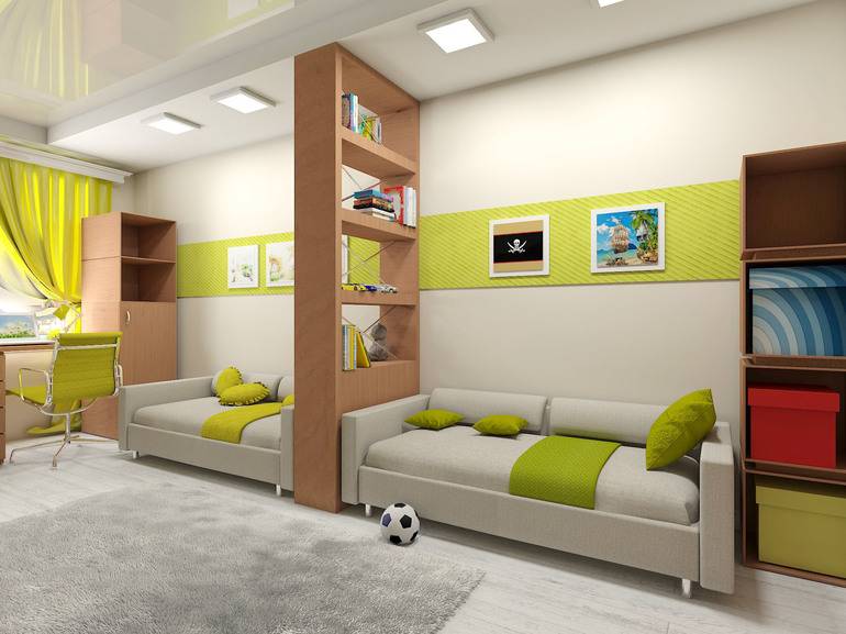 Детская комната для двух разнополых детей разного возраста (110 фото дизайнов)
