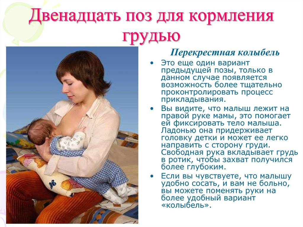 Правильные (удобные) позы для кормления новорожденных грудным молоком