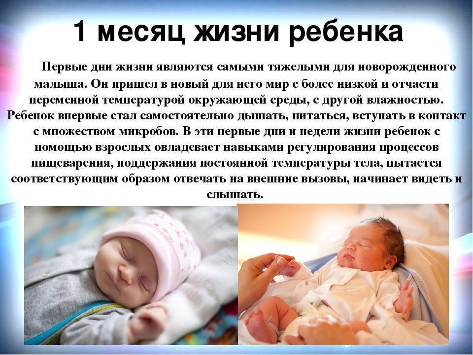 Первый месяц жизни новорожденного: развитие ребенка от 0 до 1 месяца, поведение