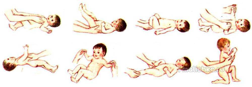 Массаж и гимнастика для ребенка 8 месяцев — примеры упражнений