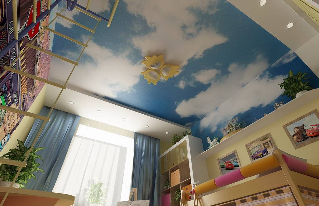 Потолки в детской комнате из гипсокартона фото: для мальчиков с подсветкой, своими руками двухуровневый