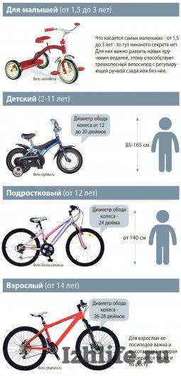 Как выбрать детский велосипед: таблица ростовок и диаметра колёс