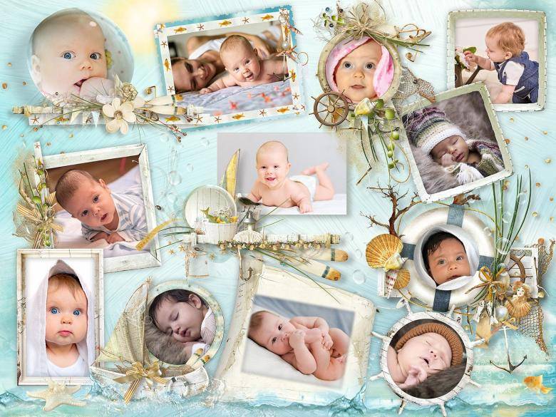 Фотоколлаж новорожденного ребенка самостоятельно за 2 минуты!