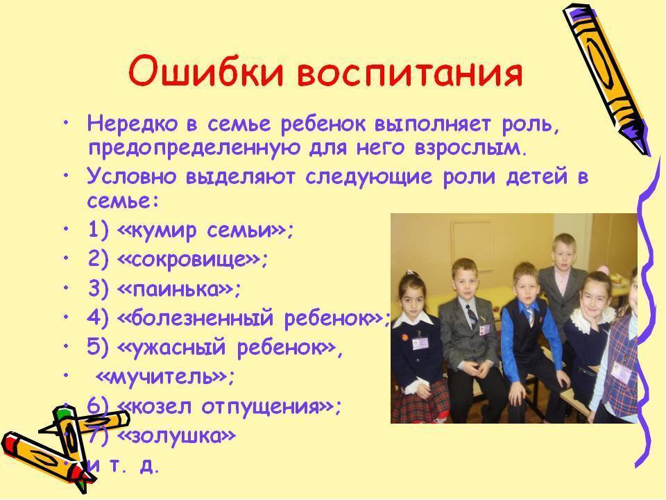 Роли в классе 5 класс. Роль ребенка в семье. Роль семьи в воспитании ребенка родительское собрание. Ошибки родителей в воспитании детей. Воспитание детей презентация.