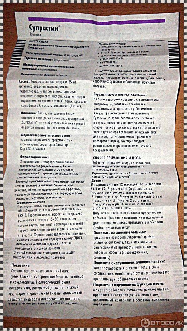 Как дать супрастин грудничку при аллергии