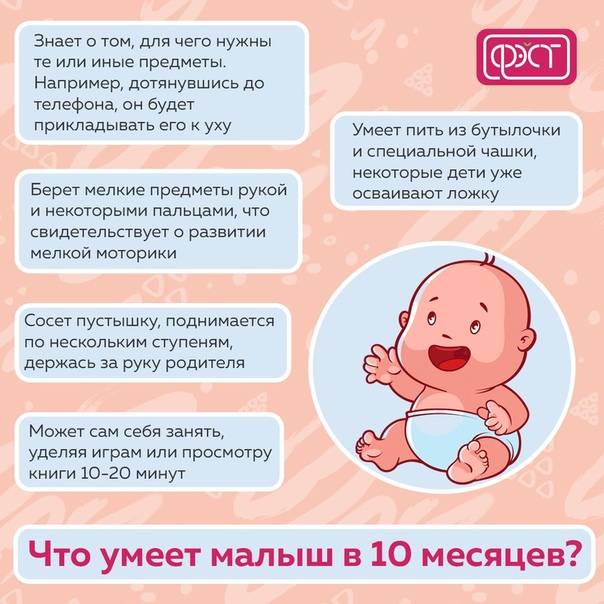 Что должен уметь ребенок в 10 месяцев: развитие малыша по возрасту