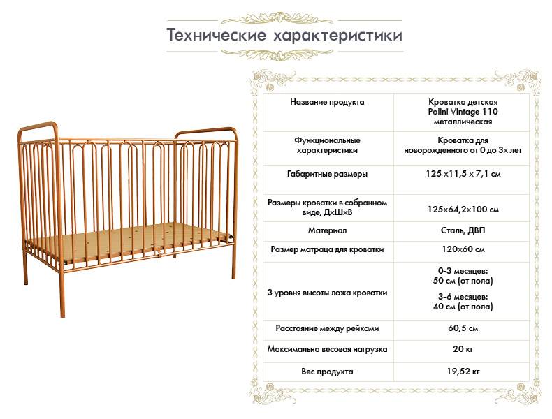Параметры и описание детских кроваток для новорожденных