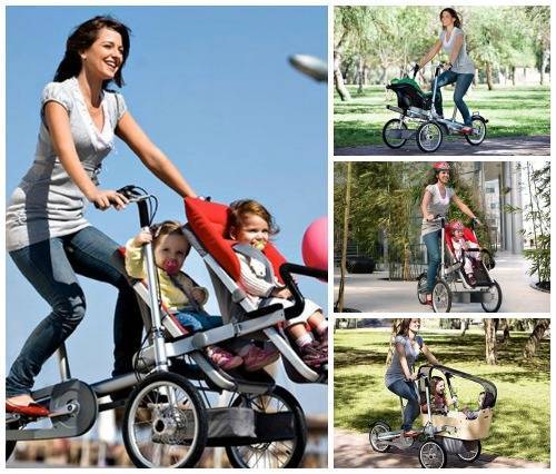 Велоколяска для мамы с ребёнком