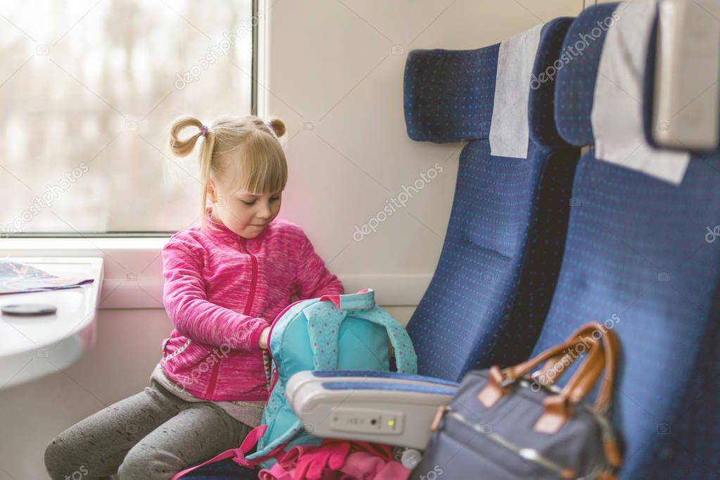 Ребенок едет в поезде без родителей