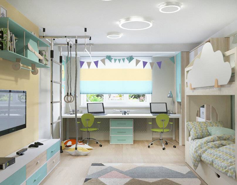 Детская 13 кв. м. - 110 реальных фото планировки интерьера детской комнаты